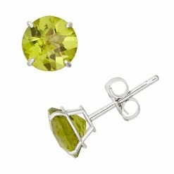 Designs By Gioelli Peridot 10k White Gold Stud Earrings