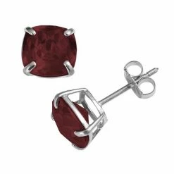 Designs By Gioelli Sterling Silver Garnet Stud Earrings