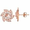 Designs By Gioelli 10k Rose Gold Simulated Morganite & Lab-Created White Sapphire Swirl Stud Earrings