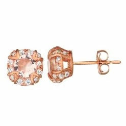 Designs By Gioelli 10K Rose Gold Simulated Morganite Earrings