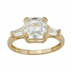Designs By Gioelli 10k Gold Cubic Zirconia Cushion Ring