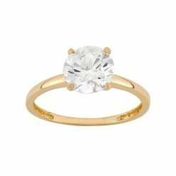 Designs By Gioelli Cubic Zirconia Solitaire Engagement Ring In 10k Gold Yellow