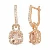 Designs By Gioelli 14k Rose Gold Over Silver Simulated Morganite And Lab-Created White Sapphire Square Halo Drop Earrings -Designs by Gioelli Shop unnamed file 1724