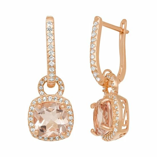 Designs by Gioelli 14k Rose Gold Over Silver Simulated Morganite and Lab-Created White Sapphire Square Halo Drop Earrings Designs By Gioelli 14k Rose Gold Over Silver Simulated Morganite And Lab-Created White Sapphire Square Halo Drop Earrings -Designs by Gioelli Shop unnamed file 1724