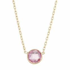 Designs By Gioelli 10k Gold Lab-Created Pink Sapphire Circle Pendant Necklace