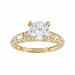 Designs By Gioelli Cubic Zirconia Engagement Ring In 10k Gold