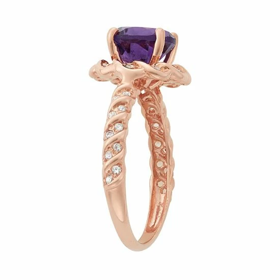 Designs by Gioelli Amethyst and Lab-Created White Sapphire 14k Rose Gold Over Silver Halo Ring Designs By Gioelli Amethyst And Lab-Created White Sapphire 14k Rose Gold Over Silver Halo Ring -Designs by Gioelli Shop unnamed file 1735
