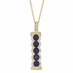 Designs By Gioelli 10k Gold Gemstone Stick Pendant Necklace Created Blue Sapphire