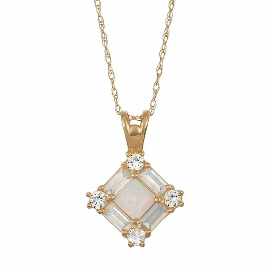 Designs by Gioelli 10k Gold Lab-Created Opal & White Sapphire Pendant Necklace Designs By Gioelli 10k Gold Lab-Created Opal & White Sapphire Pendant Necklace -Designs by Gioelli Shop unnamed file 1763