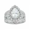 Designs By Gioelli Sterling Silver Cubic Zirconia Pear Halo Filigree Ring 1 Designs By Gioelli Sterling Silver Cubic Zirconia Pear Halo Filigree Ring -Designs by Gioelli Shop unnamed file 1771