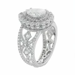 Designs By Gioelli Sterling Silver Cubic Zirconia Pear Halo Filigree Ring -Designs by Gioelli Shop unnamed file 1772