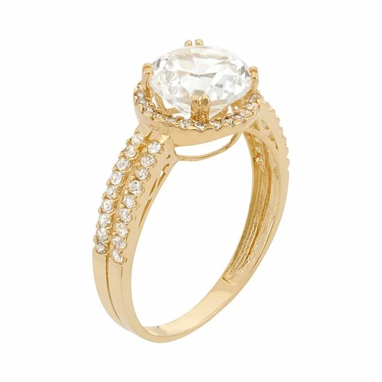 Designs By Gioelli Cubic Zirconia Halo Engagement Ring In 10k Gold 4 Designs By Gioelli Cubic Zirconia Halo Engagement Ring In 10k Gold - Image 2