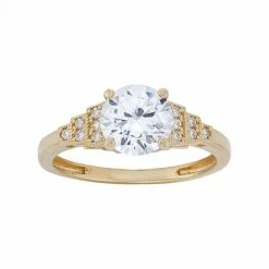 Designs By Gioelli Cubic Zirconia Engagement Ring In 10k Gold