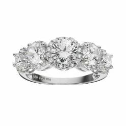 Designs By Gioelli Cubic Zirconia 10k White Gold 5-Stone Halo Ring