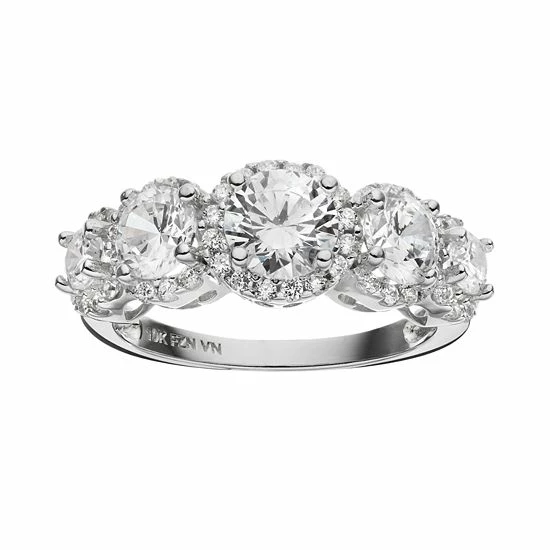 Designs by Gioelli Cubic Zirconia 10k White Gold 5-Stone Halo Ring Designs By Gioelli Cubic Zirconia 10k White Gold 5-Stone Halo Ring -Designs by Gioelli Shop unnamed file 1787