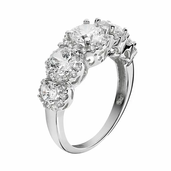 Designs by Gioelli Cubic Zirconia 10k White Gold 5-Stone Halo Ring Designs By Gioelli Cubic Zirconia 10k White Gold 5-Stone Halo Ring -Designs by Gioelli Shop unnamed file 1788
