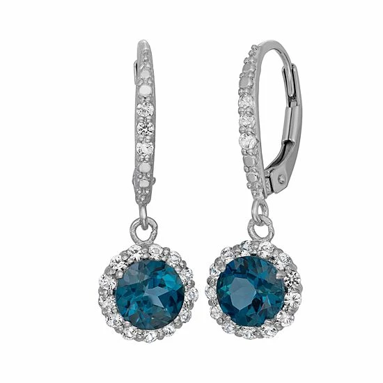 Designs by Gioelli London Blue Topaz and Lab-Created White Sapphire Sterling Silver Halo Drop Earrings Designs By Gioelli London Blue Topaz And Lab-Created White Sapphire Sterling Silver Halo Drop Earrings -Designs by Gioelli Shop unnamed file 1795