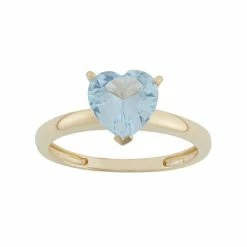 Designs By Gioelli Lab-Created Aquamarine 10k Gold Heart Ring