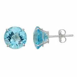 Designs By Gioelli Swiss Blue Topaz 10k White Gold Stud Earrings