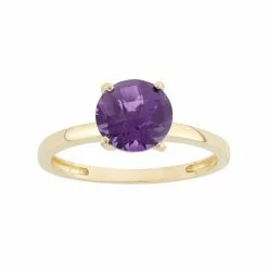 Designs By Gioelli Amethyst 10k Gold Solitaire Ring