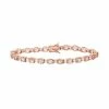 Designs By Gioelli 14k Rose Gold Over Silver Simulated Morganite & Lab-Created White Sapphire Tennis Bracelet
