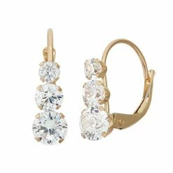 Designs By Gioelli Cubic Zirconia 10k Gold Journey Drop Earrings