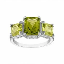 Designs By Gioelli Sterling Silver Gemstone 3-Stone Ring Blue Topaz