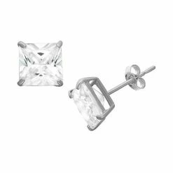 Designs By Gioelli 14k Gold Cubic Zirconia Stud Earrings White