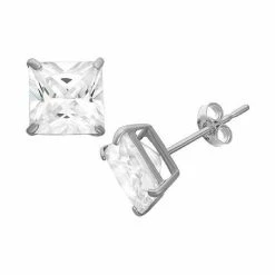 Designs By Gioelli Men's Sterling Silver Cubic Zirconia Square Stud Earrings Gold Tone -Designs by Gioelli Shop unnamed file 256