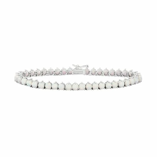 Designs By Gioelli Sterling Silver Lab-Created Opal Tennis Bracelet 3 Designs By Gioelli Sterling Silver Lab-Created Opal Tennis Bracelet