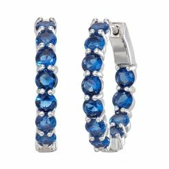 Designs By Gioelli Sterling Silver Simulated Gemstone Hoop Earrings Rainbow Cubic Zirconia