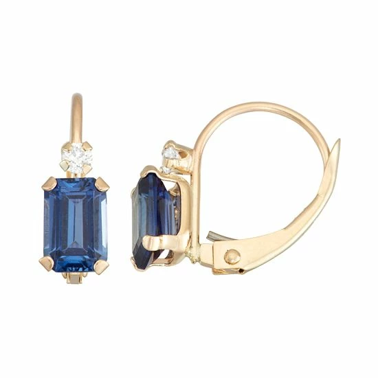 Designs by Gioelli 10k Gold Emerald-Cut Lab-Created Sapphire & White Zircon Leverback Earrings Designs By Gioelli 10k Gold Emerald-Cut Lab-Created Sapphire & White Zircon Leverback Earrings -Designs by Gioelli Shop unnamed file 271
