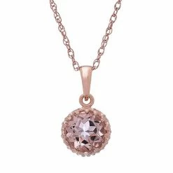 Designs By Gioelli 14k Rose Gold Over Silver Simulated Morganite Pendant