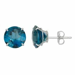 Designs By Gioelli London Blue Topaz 10k White Gold Stud Earrings