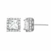 Designs By Gioelli Lab-Created White Sapphire Sterling Silver Square Halo Stud Earrings -Designs by Gioelli Shop unnamed file 285