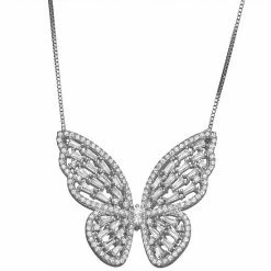 Designs By Gioelli Sterling Silver Cubic Zirconia Butterfly Necklace