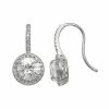 Designs By Gioelli Sterling Silver Lab-Created White Sapphire Halo Drop Earrings -Designs by Gioelli Shop unnamed file 295