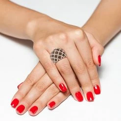 Designs By Gioelli 14k Rose Gold Over Silver Cubic Zirconia Lattice Ring -Designs by Gioelli Shop unnamed file 308