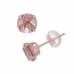 Designs By Gioelli 14k Rose Gold Simulated Morganite Doublet Stud Earrings