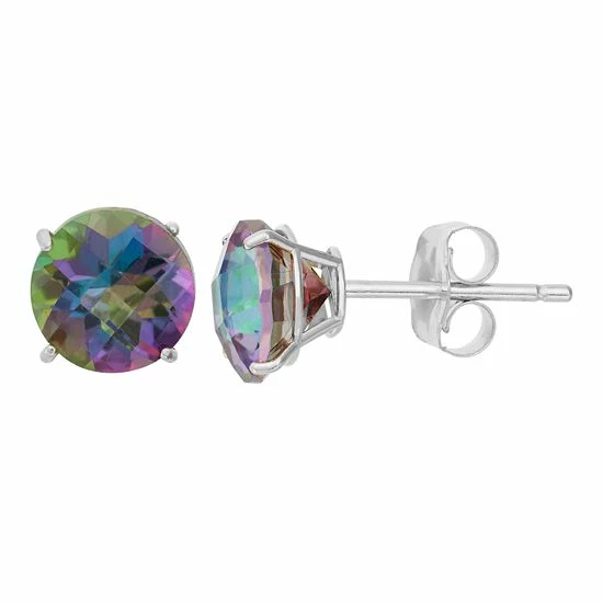 Designs By Gioelli Mystic Topaz 10k White Gold Stud Earrings 3 Designs By Gioelli Mystic Topaz 10k White Gold Stud Earrings