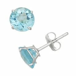 Designs By Gioelli Swiss Blue Topaz 10k White Gold Stud Earrings