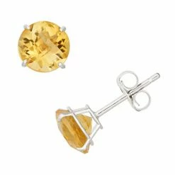 Designs By Gioelli Citrine 10k White Gold Stud Earrings