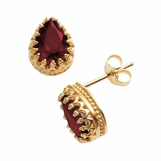 Designs by Gioelli 14k Gold Over Silver Garnet Crown Stud Earrings Designs By Gioelli 14k Gold Over Silver Garnet Crown Stud Earrings -Designs by Gioelli Shop unnamed file 366