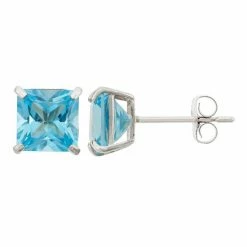 Designs By Gioelli Swiss Blue Topaz 10k White Gold Stud Earrings