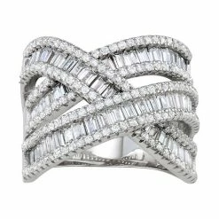 Designs By Gioelli Sterling Silver Cubic Zirconia Triple Crossover Ring