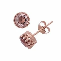 Designs By Gioelli 14k Rose Gold Over Silver Simulated Morganite Stud Earrings