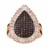 Designs By Gioelli Sterling Silver Mocha & White Cubic Zirconia Teardrop Halo Ring -Designs by Gioelli Shop unnamed file 396