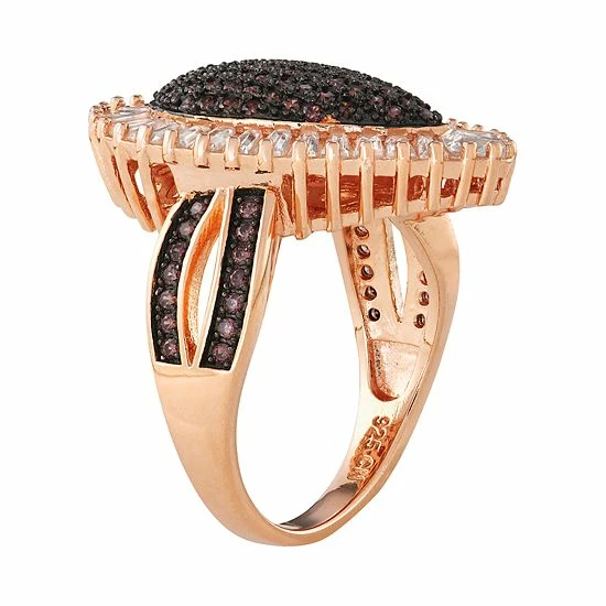 Designs By Gioelli Sterling Silver Mocha & White Cubic Zirconia Teardrop Halo Ring 4 Designs By Gioelli Sterling Silver Mocha & White Cubic Zirconia Teardrop Halo Ring - Image 2