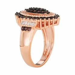 Designs By Gioelli Sterling Silver Mocha & White Cubic Zirconia Marquise Halo Ring -Designs by Gioelli Shop unnamed file 401