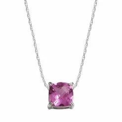 Designs By Gioelli Sterling Silver Lab-Created Pink Sapphire Pendant